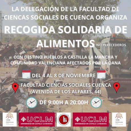 La Facultad de Ciencias Sociales organiza una recogida de alimentos en apoyo a los afectados por la DANA