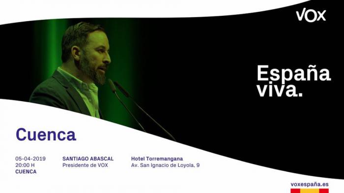 Santiago Abascal estará en Cuenca este viernes