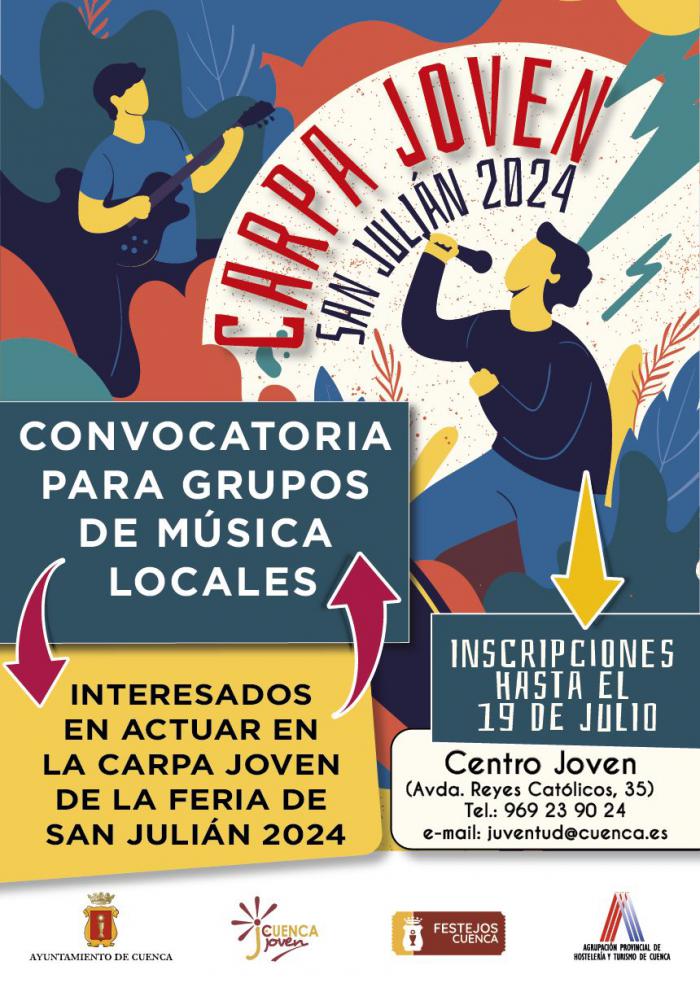 Abierto el plazo para que puedan inscribirse los grupos locales de música que quieran actuar en la Carpa Joven de la Feria de San Julián