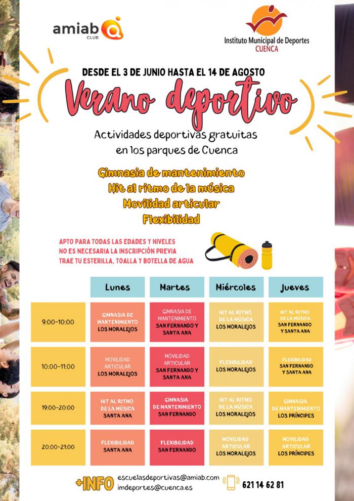 El lunes 3 de junio vuelven las actividades del Verano Deportivo a los parques de San Fernando, Los Príncipes, Los Moralejos y Santa Ana