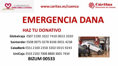 Cáritas Cuenca lanza campaña de emergencia para ayudar a los afectados por la DANA