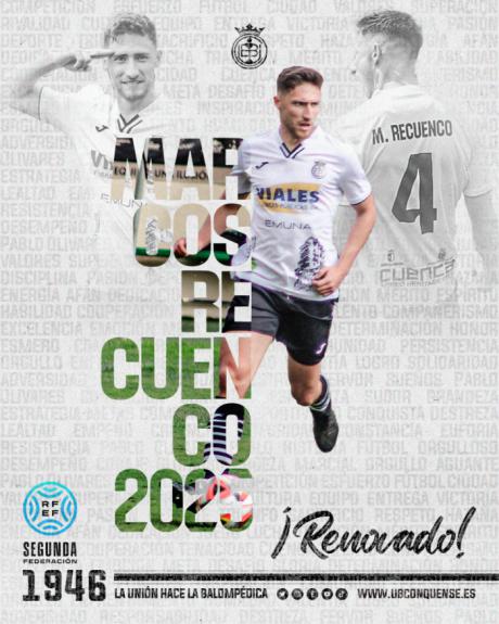 Marcos Recuenco Cava renueva su contrato con el Conquense