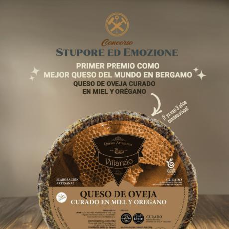 El queso Curado en Miel y Orégano de Quesos Villarejo triunfa con el Superoro en Bérgamo por tercer año consecutivo