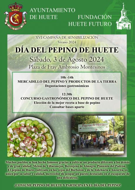 Huete celebra el "Día del pepino" con un mercadillo y concurso gastronómico hoy sábado