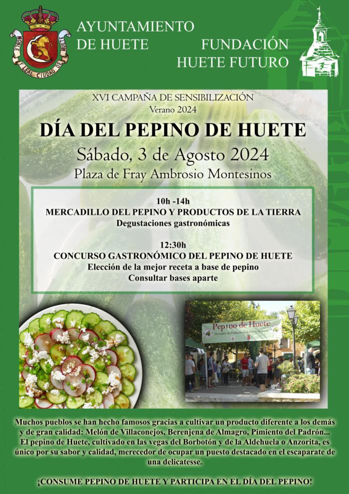 Huete celebra el 'Día del pepino' con un mercadillo y concurso gastronómico hoy sábado