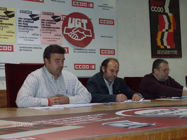 CCOO llama a los trabajadores a participar en las manifestaciones del 1 de Mayo en la provincia 