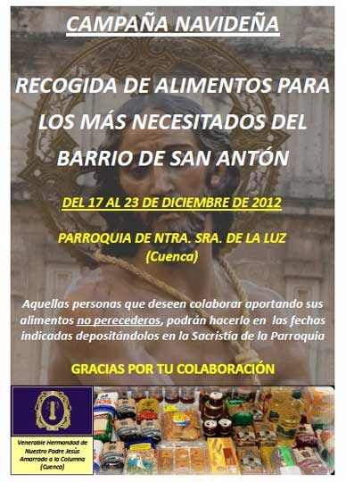 “El Amarrado” pone en marcha la campaña de recogida de alimentos para los más necesitados del barrio de San Antón