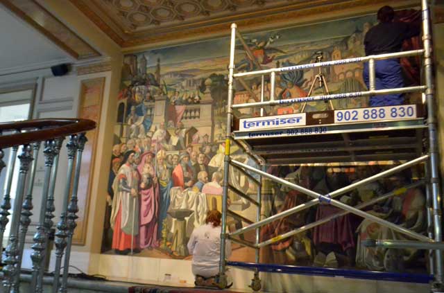 El Centro de Conservación y Restauración de la Diputación recupera el Retablo Conquense de Víctor de la Vega