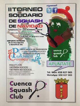 Torneo Solidario de Squash de Navidad en beneficio de la Asociación de Parkinson de Cuenca