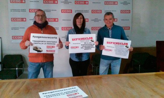 CCOO exige al SESCAM y a la Junta que la empresa que gestione el transporte sanitario en la provincia respete los derechos laborales y salariales 