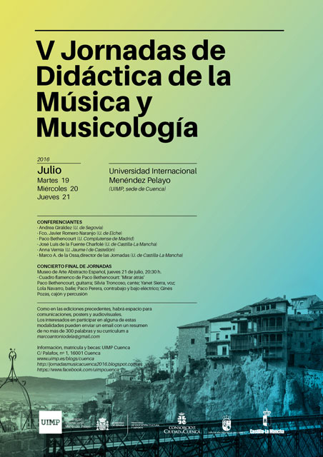 Arrancan las V Jornadas de Didáctica de la Música y Musicología en la UIMP de Cuenca