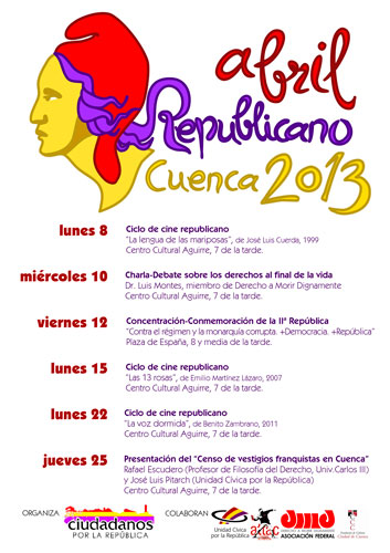 Completo y variado programa para el abril republicano 2013 en Cuenca